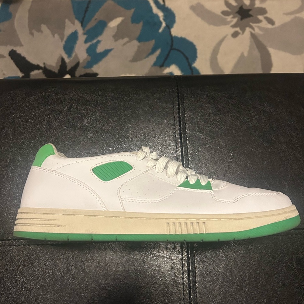 Zara White and Green Sneakers